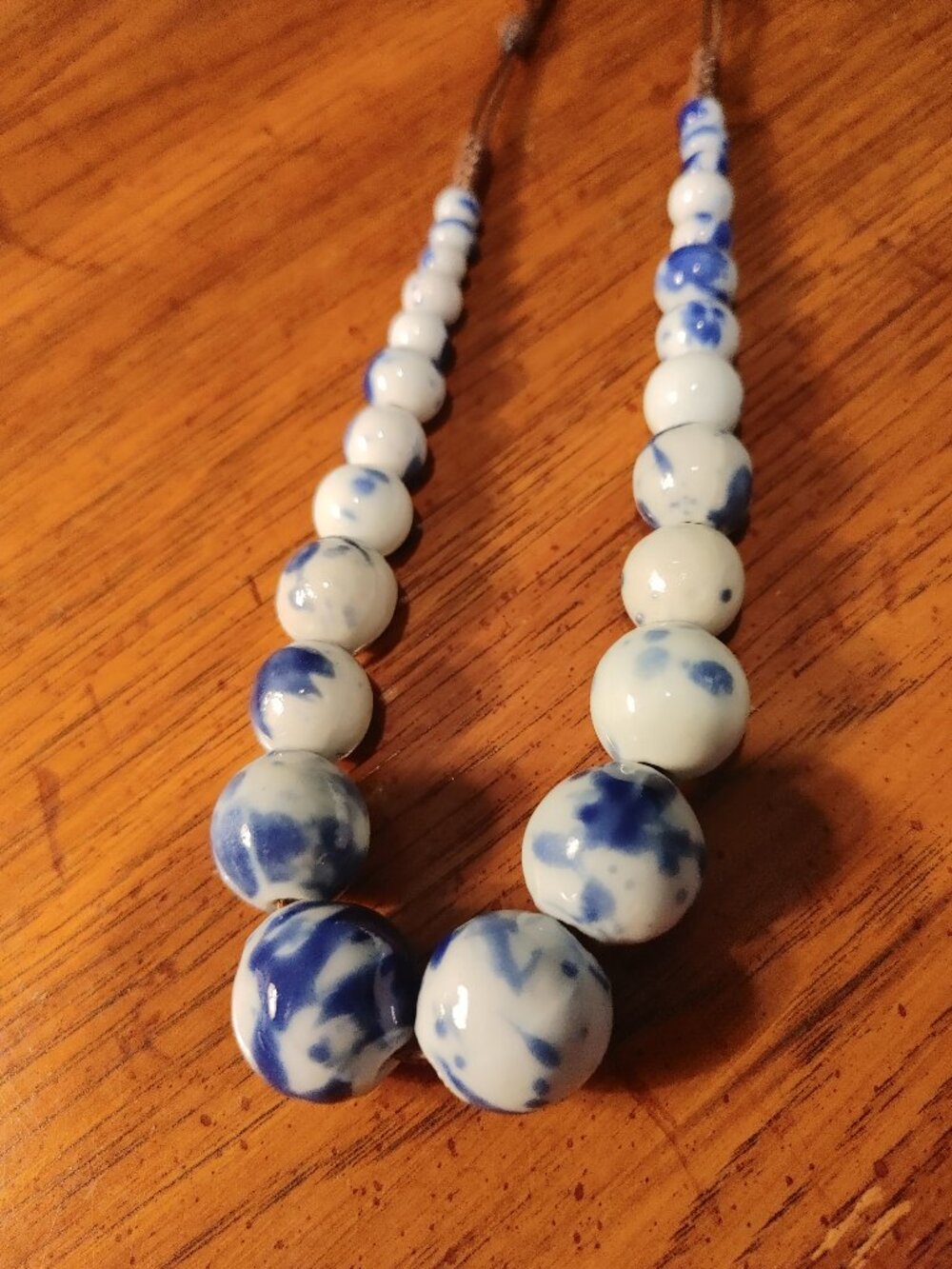 Lapis like Beaded Necklace